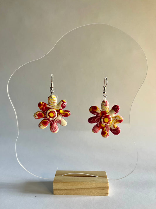 Pretty in Pink - Funky Flower Earrings