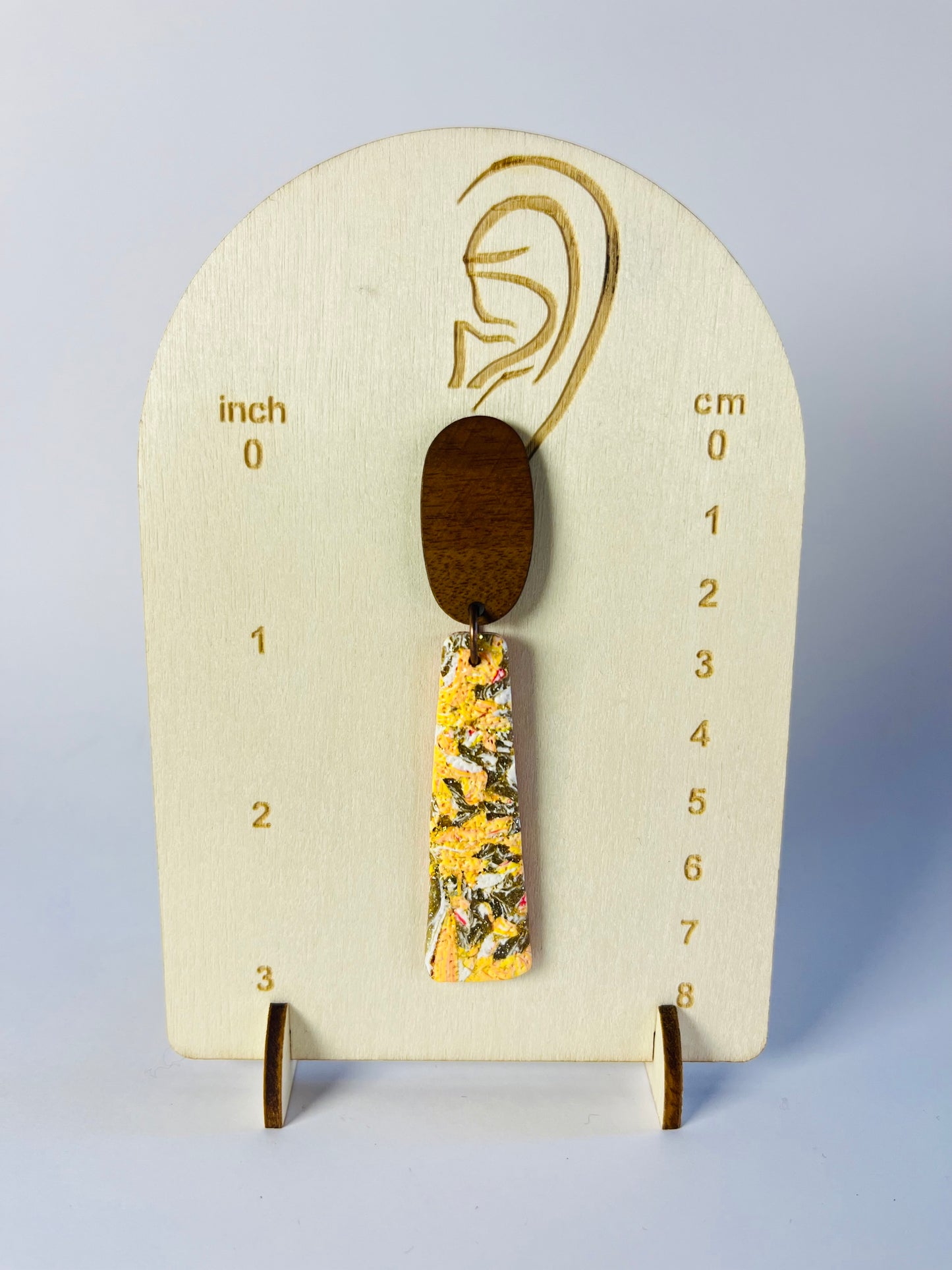 She’s Peachy - Long Drop Peach and Wood Earrings