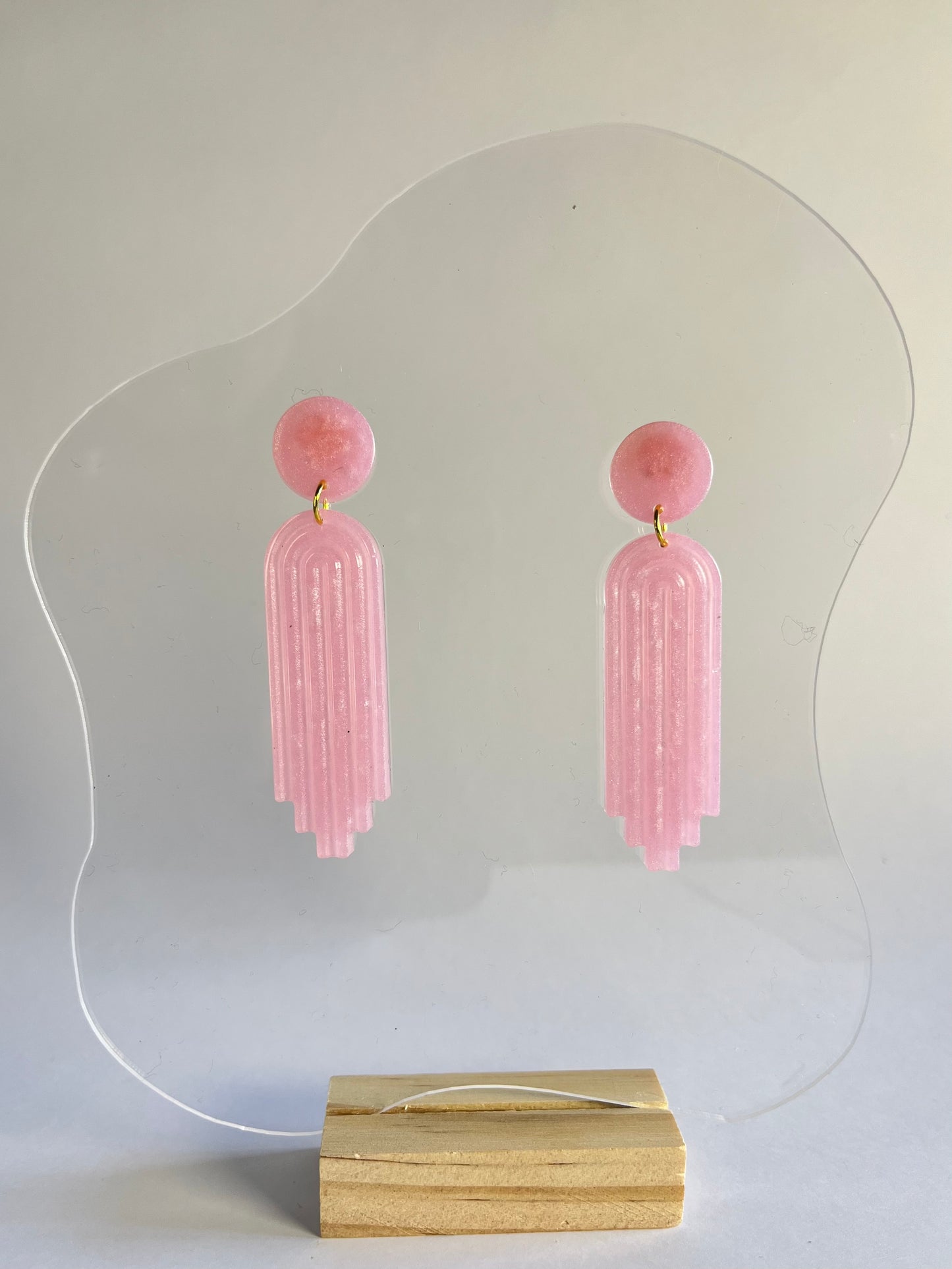 Don’t be Jelly - Pink Art Deco Style Earrings