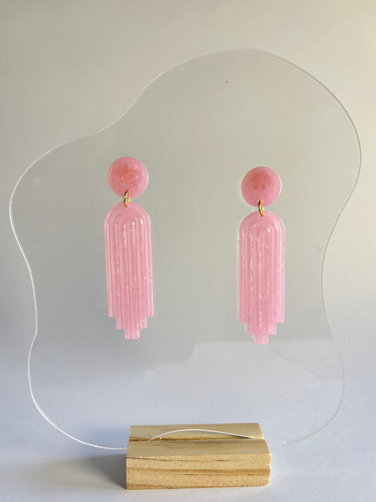 Don’t be Jelly - Pink Art Deco Style Earrings