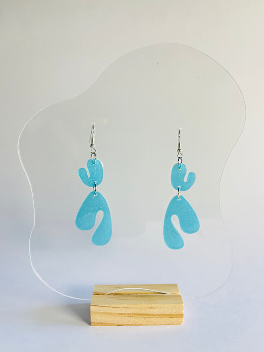 Don’t be Jelly - Blue Organic Shape Earrings