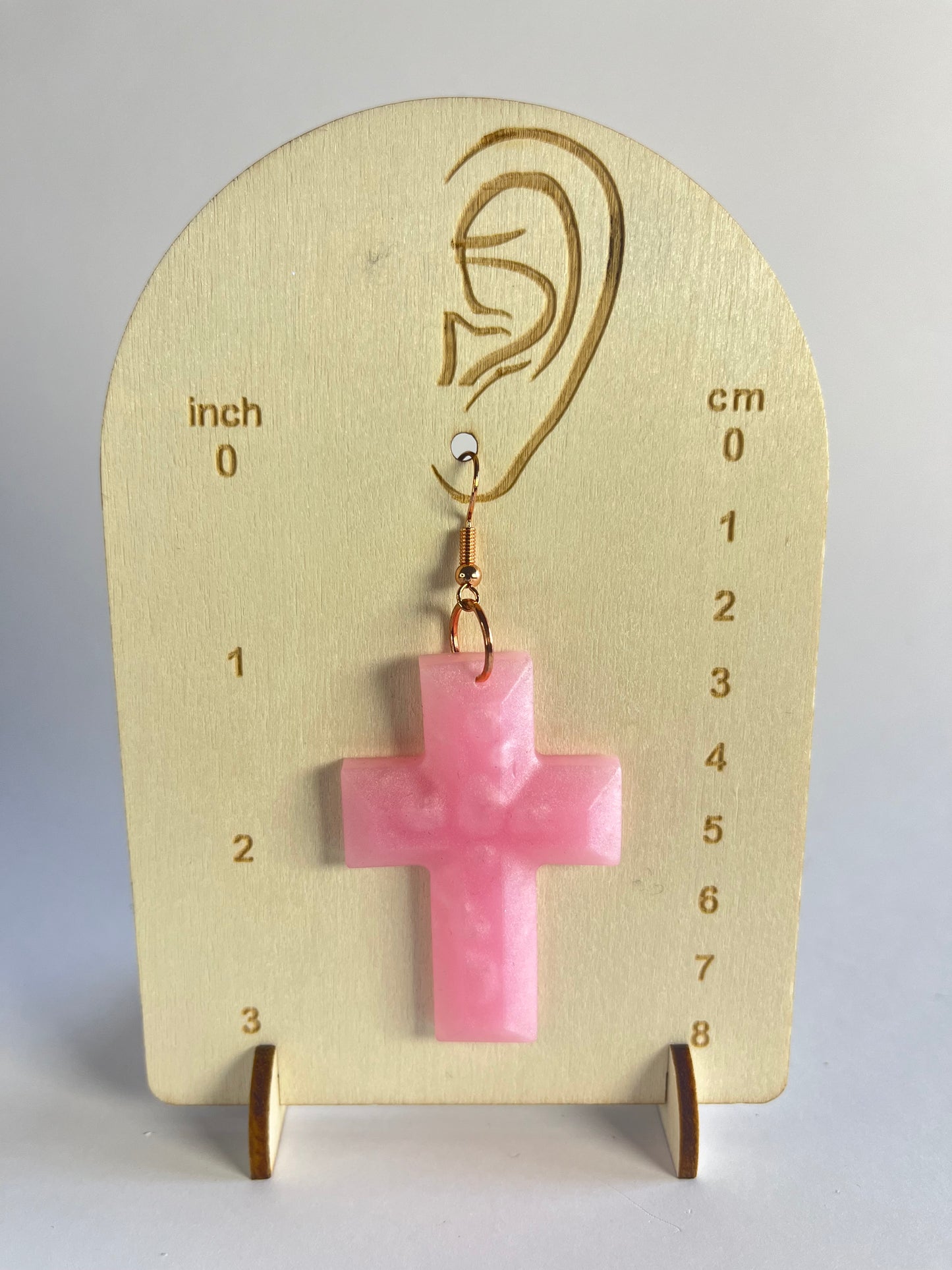 Don’t be Jelly - Pink Simple Cross Earrings