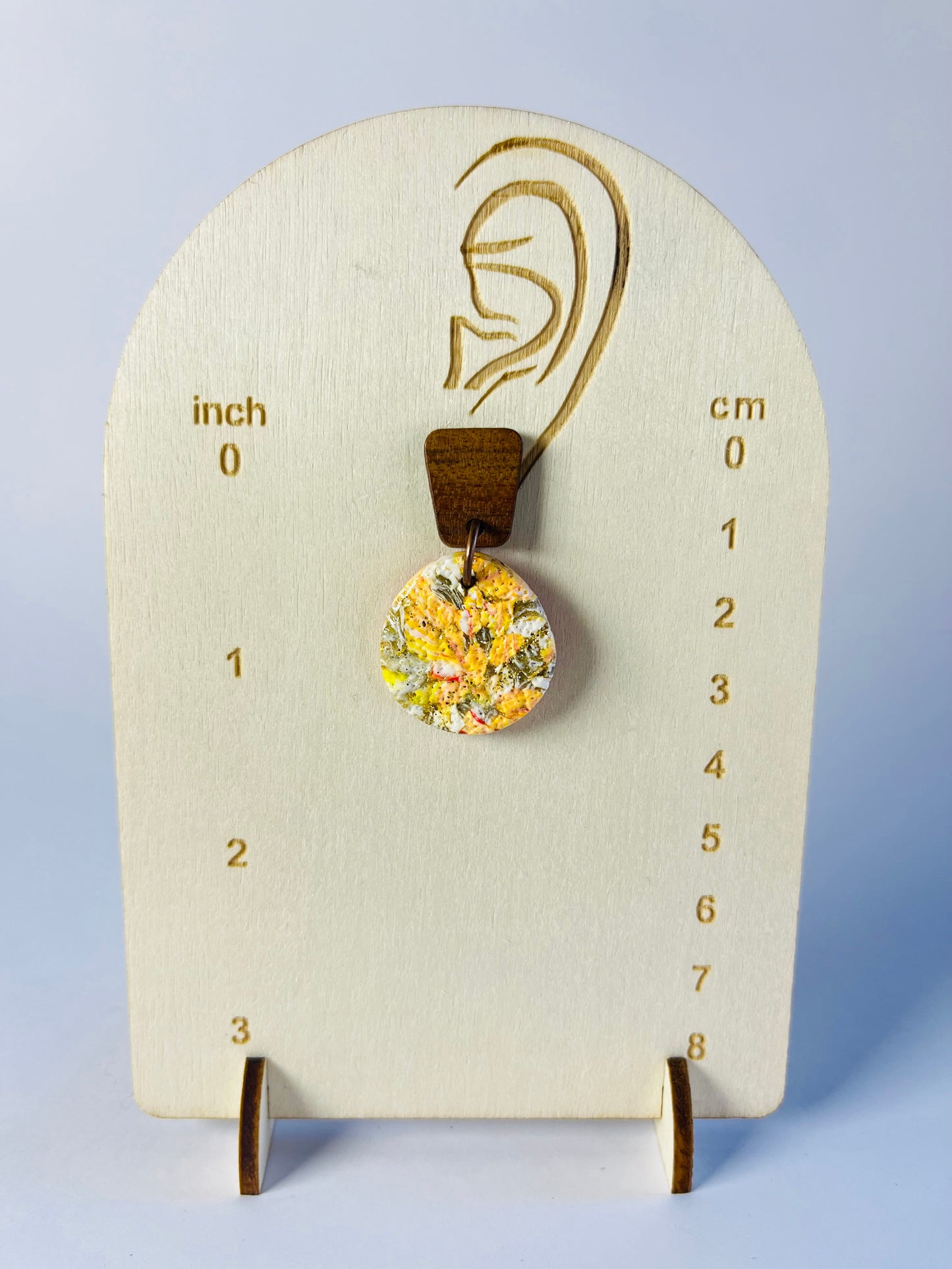 She’s Peachy - Small Peach and Wood Earrings
